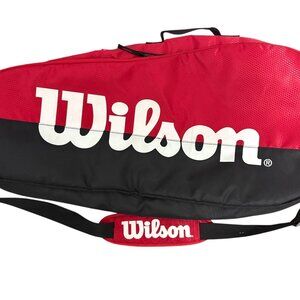 Wilson Team 2 Comp Racket Tennis Bag Red/Blk With Shoulder Strap